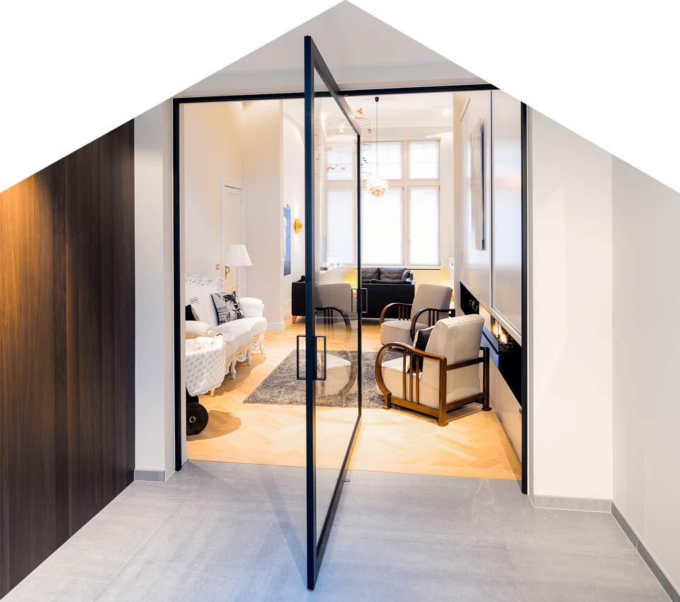 steel look pivoterende deuren